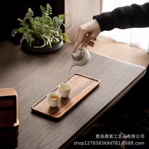 Plateau rectangulaire en bois d'acacia, vaisselle en bois massif pour la salle à manger, usage domestique chinois - Product Image 5