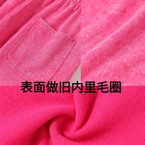 กางเกงวอร์มผู้ชายสีแดงกุหลาบ ผ้าคอตตอนเทอร์รี่ ทรงจ็อกเกอร์ ใส่สบายสำหรับฤดูใบไม้ร่วง ยืดหยุ่นเล็กน้อย เหมาะสำหรับใส่ทุกวัน - Product Image 4