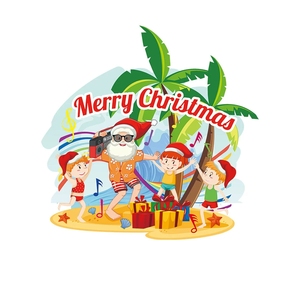 Ensemble de décorations de gâteaux de Noël avec Père Noël en vacances et palmiers pour des desserts d'été uniques et festifs - Product Image 5