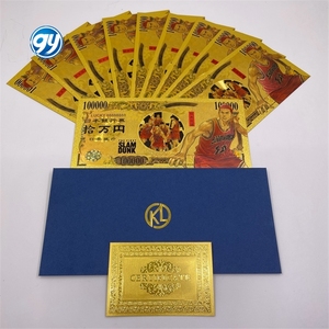 Billet de banque plaqué or 24 carats personnalisé, 7 motifs, anime japonais Slum Dunk Manga, 100 000 yens - Product Image 2