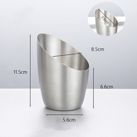 Seau à frites en acier inoxydable en gros, bar à glaces, collations, seau à poulet, panier à nourriture frite pour restaurant