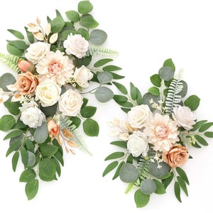 2 Pieces Artificial Flower Decoration Floral Wall Ornament For Wedding Reception Background Home Interior Wall Decor - Product Image 1