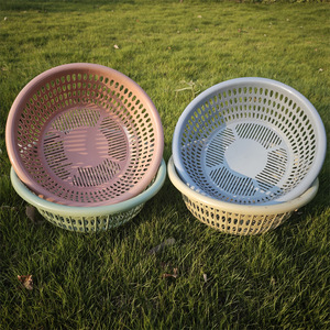 Kitchen Vegetable Washing Basket Large Round Plastic <b>Drainer</b> Fruit Storage Basket Household Use - Product Image 3