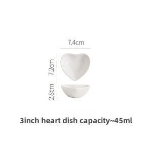 Tazón de Cerámica Blanco Puro en Forma de Corazón, Simple y Bonito, para Frutas, Ensaladas, Pudín y Repostería - Product Image 6