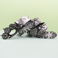 Ceinture en cuir style hip-hop rock pour femmes Y2K, jean léopard avec strass, ceinture pour hommes, design western en denim avec rivets