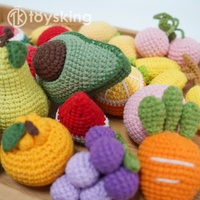 Groothandel Aanpasbare Gehaakte Amigurumi Fruit & Groente Sleutelhangers Hand Gebreide Aardbei Sleutelhanger Voor Keuken & Voedsel Speelgoed