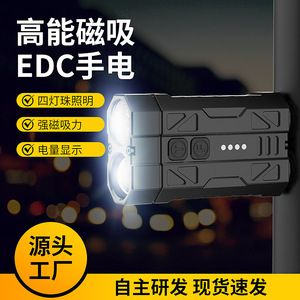 ไฟฉาย EDC แบบชาร์จไฟได้ อลูมิเนียมอัลลอยด์ ไฟ LED สีขาว สำหรับใช้งานกลางแจ้ง ปรับซูมได้ พร้อมตัวหรี่แสง - Product Image 2