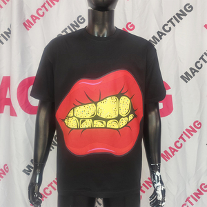 เสื้อยืดลายกราฟิกประดับพลอยเทียมสำหรับผู้ชายเสื้อยืดโอเวอร์ไซส์ผ้าคอตตอนพิมพ์ลายแบบกำหนดเอง - Product Image 2