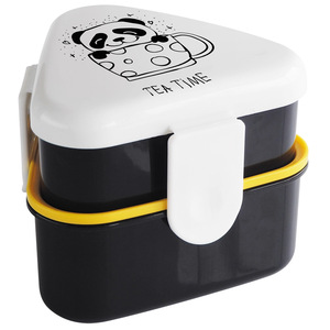 Japanese Triangle Bento <b>Box</b> Double Layer With Fork Pink <b>Lunch</b> <b>Box</b> For Kids And Adults - Product Image 5