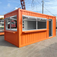 Mini-restaurant mobile préfabriqué en acier de 10 pieds, bar à café, cuisine conteneurisée pour la location