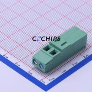 JL500HH-50802G01 <b>Screw</b> Terminal <b>Block</b> Through hole Component (THT),P=5.08mm Connector 1x2P 5.08mm Green Through Hole - Product Image 1