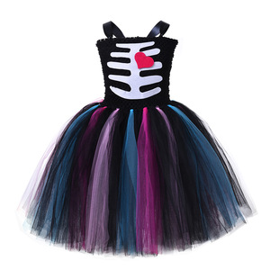Nuevo Vestido de Disfraz de <span class=keywords><strong>Bruja</strong></span> para Niñas, Falda Tutú Esponjosa del Día de Muertos, Disfraz de Halloween - Product Image 2
