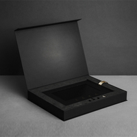 Maßgefertigte Schwarze Geschenkbox mit Magnetdeckel und Erhöhtem Einsatz für Geschenk- und Einzelhandelsverpackungen