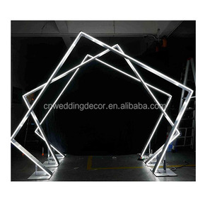 <span class=keywords><strong>Tunnel</strong></span> en métal de cadre d'arche de lumière menée blanche de mariage de coeur d'amour pour la décoration de parc de fête d'événement - Product Image 4