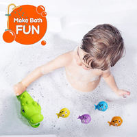 Jouets pour le bain des bébés Crocodile flottant Poissons Piscine Jeux Eau Jeu Ensemble Cadeau Baignoire Douche Plage Bain Jouets pour enfants
