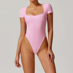 All'ingrosso donna Yoga palestra tuta personalizzata LOGO Sexy Beauty Back alta elastica traspirante ad asciugatura rapida da donna abbigliamento sportivo per il Fitness. - Product Image 5