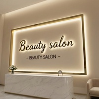 Enseignes LED KONCEPT Beauty SPA Salon Studio, lettres métalliques, enseigne lumineuse LED, enseigne LED personnalisée pour entreprise, signalétique rétroéclairée