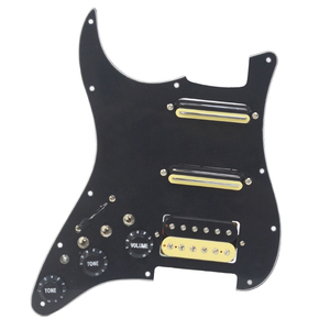 Circuitos de pastillas para guitarra eléctrica ST para zurdos Coil 3.5 SSH (H010+HBC+500K-15+473) con pastilla Zebra + Blanco/Negro - Product Image 1