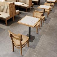 Ensemble de table et chaises en bois pour restaurant commercial, café, bistrot, hôtel, salon de café, mobilier de salle à manger, vente en gros