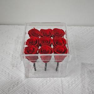 Lovebay, venta al por mayor, flores preservadas, acrílico, larga duración, eterno para siempre, <span class=keywords><strong>rosa</strong></span> <span class=keywords><strong>roja</strong></span> <span class=keywords><strong>natural</strong></span> preservada en caja transparente acrílica - Product Image 3
