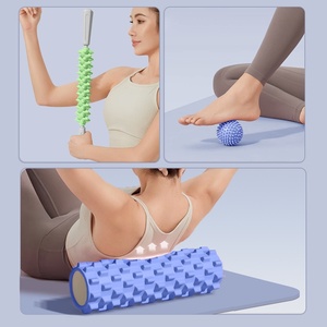 Rouleau de massage à picots pour yoga, balle de massage fascia, relaxant musculaire professionnel, rouleau amincissant pour les jambes et le dos, antidérapant, en silicone PE écologique - Product Image 3