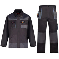Pantalon à bavette de travail extensible en coton pour hommes, salopette multi-poches, vêtements de travail avec genouillère