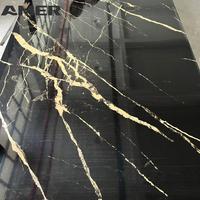 Amer Chine Panneau mural en pierre flexible en PVC durable Panneaux muraux en PVC de luxe en marbre UV Feuille