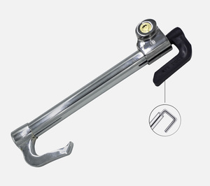 Verrou de sécurité <span class=keywords><strong>antivol</strong></span> pour <span class=keywords><strong>volant</strong></span> de voiture, Double crochet rétractable, embrayage Automobile, pédale, roue, frein - Product Image 5