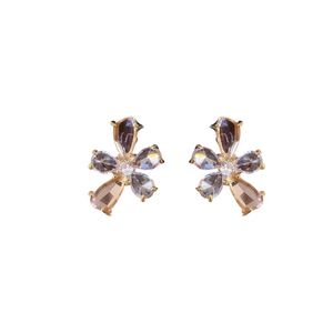 Silver Needle Fresh and <b>Sweet</b> Zircon <b>Flower</b> Earrings Fashionable, Minimalist, and Versatile - Product Image 5