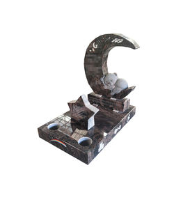 Под заказ, надгробие, лунный дизайн, медведь, дизайнерский камень с памятником из гранита и звезды - Product Image 1