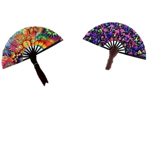 Abanicos Plegables Grandes para Fiestas, Abanico de Mano con Protección UV y Diseño Arcoíris, con Varillas de Bambú y Estuche de Tela con Técnica Pintada, Regalo Empresarial - Product Image 2