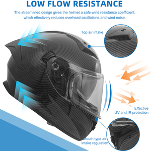 OEM/ODM最新モデル卸売 カーボンファイバーフルフェイスバイクオートバイヘルメット レーシングドライビングヘルメット - Product Image 5