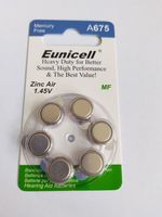Batterie zinc-air longue durée A675 1,4 V pour appareil auditif A675 A312 A13 A10 (PR44, 675A, 675HP)