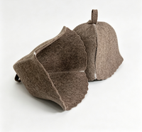 Chapeau de sauna en feutre de laine personnalisable, unisexe, uni, avec doublure visible pour une isolation thermique, accessoires de bain de sauna