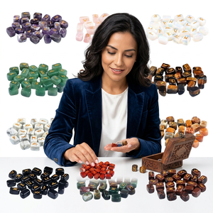25Pcs <b>Crystal</b> Runes Stones <b>Set</b> Reiki Engraved Alphabets Symbol Collection with Velvet Bags and Instruction Manuals positive vibe - Product Image 2