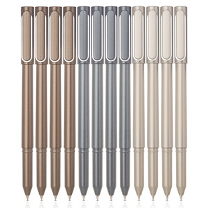 Deli A13 Gel <b>Pen</b> 0.5Mm Black Ink Metal Body Office School Writing Tool - Product Image 5