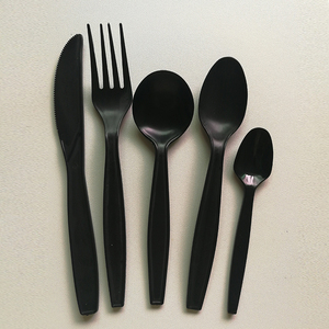 Juego de <span class=keywords><strong>Cubiertos</strong></span> <span class=keywords><strong>Desechables</strong></span> Biodegradables y Sostenibles para Fiestas, con Tenedor, Cuchara y Servilleta <span class=keywords><strong>Negros</strong></span>, en Bolsa OPP para Ensaladas - Product Image 6