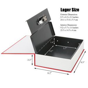 Coffre-fort dissimulé de taille moyenne en forme de livre rouge, personnalisé avec serrure à combinaison - Product Image 6
