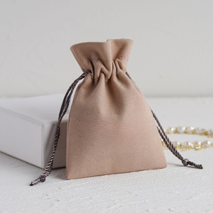 Bolsa de Joyería de Microfibra de Lujo Rosa Polvoriento de 13x8cm con Logotipo Personalizado, Ligera, con Cordón, para Regalo - Product Image 2