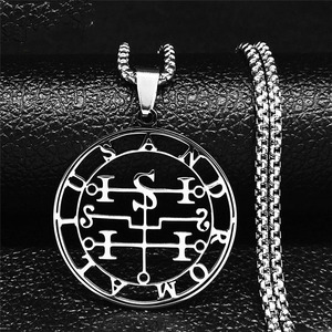 Nouveau pendentif Lucifer Signal, <span class=keywords><strong>pentagramme</strong></span> creux <span class=keywords><strong>du</strong></span> <span class=keywords><strong>diable</strong></span>, collier en acier inoxydable pour hommes et femmes, collier avec pendentif sceau <span class=keywords><strong>du</strong></span> <span class=keywords><strong>diable</strong></span> - Product Image 3