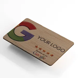 Amostra grátis de código QR personalizado Business Ins Ins Facebook TIKTOK Cartão de madeira para mídia social RFID NFC Google Review