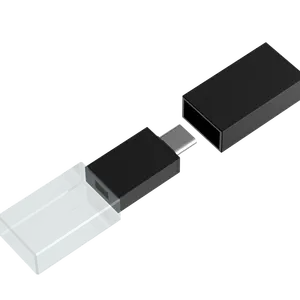 Свадебный подарок USB-C 128 ГБ 256 ГБ 512 ГБ 1 ТБ 2 ТБ стекло Usb флэш-накопитель золотая ручка