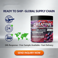 Gummies de créatine monohydrate sans sucre, marque privée OEM, 5000 mg, pour la croissance musculaire, pré-entraînement, halal