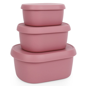 Hot Silicone Containers Foldable Silicone Food <b>Storage</b> Containers BPA Free Dishwasher and Freezer Safe - Product Image 1