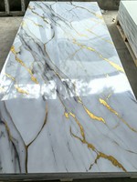 Panneaux muraux en PVC effet marbre brillant 1220*2440mm, panneaux muraux en pierre PU pour la décoration intérieure