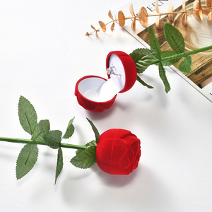 Caja de Joyería en Forma de Rosa, Caja de Regalo de Alta Gama, Caja de Joyería de Terciopelo Elegante y Exquisita - Product Image 3