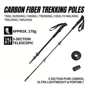 Bâton <span class=keywords><strong>de</strong></span> randonnée ultra-léger en fibre <span class=keywords><strong>de</strong></span> carbone, bâton télescopique à 3 sections avec poignée EVA, verrouillage rapide, bâton <span class=keywords><strong>de</strong></span> marche pour le camping - Product Image 6
