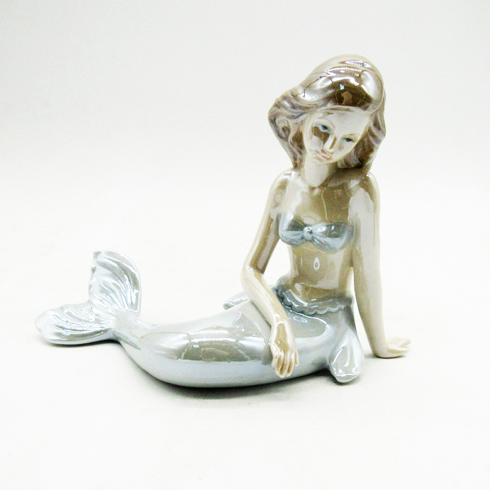 Шарнирная глиняная Статуэтка русалки, ручная роспись, керамическая глазурованная Статуэтка