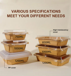 Disposable Container Salad Kraft <b>Paper</b> <b>Bowl</b> With Lid Octagonal <b>Paper</b> <b>Bowl</b> Food Container for Salad Kraft <b>Paper</b> Lunch Box - Product Image 6