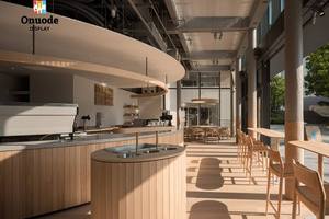 Custom Eco-Friendly Coffee Bar Counter | Commercial-Grade <b>LED</b> <b>Lighting</b> & Full Turnkey Store Design Services - Product Image 4